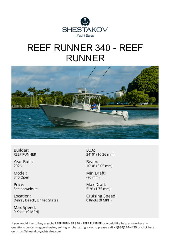 Reef Runner 340 - 340 Open - 2026