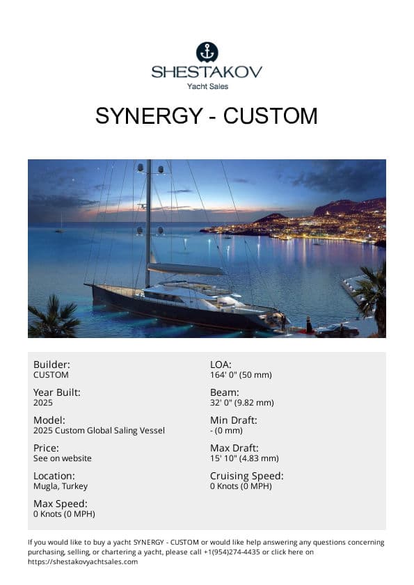 Synergy - 2025 Custom Global Saling Vessel - 2025