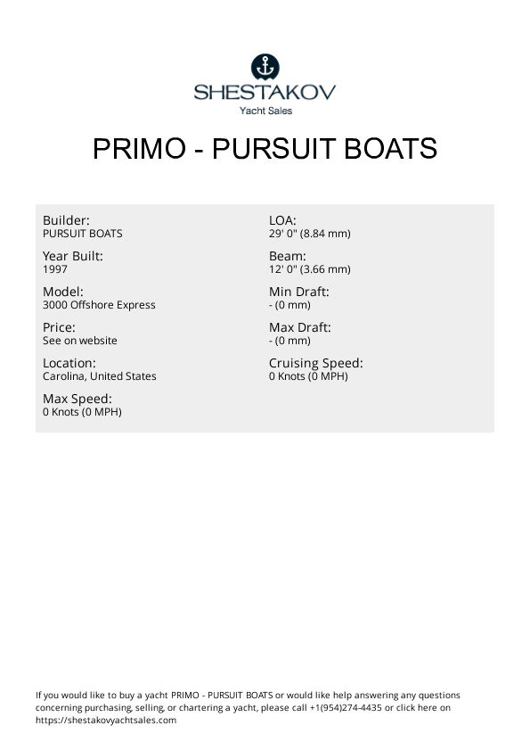 Primo - 3000 Offshore Express - 1997