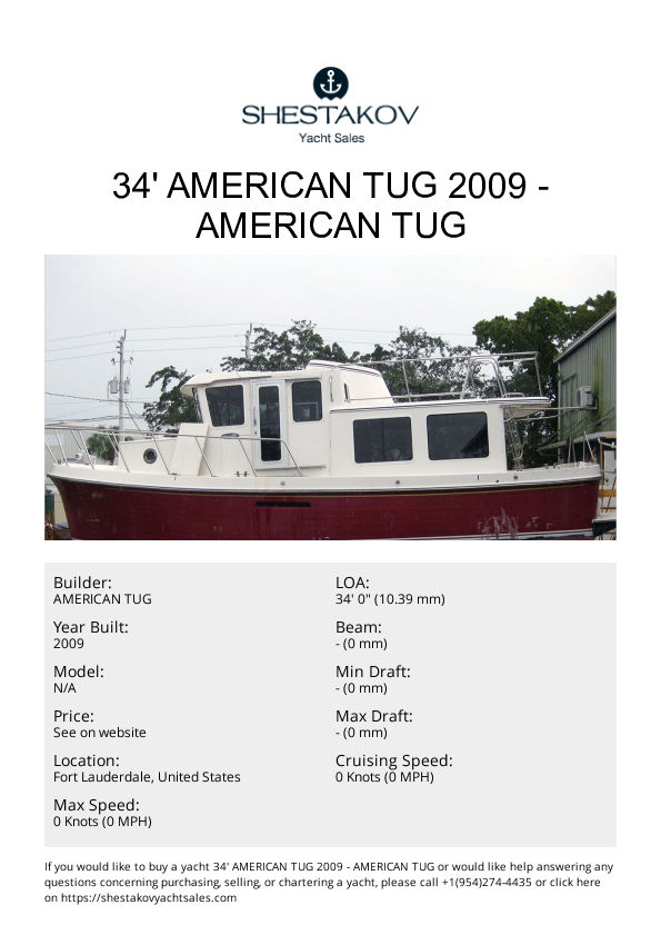 34' American Tug 2009 - undefined - 2009