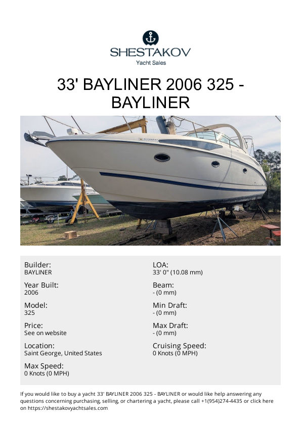 33' Bayliner 2006 325 - 325 - 2006