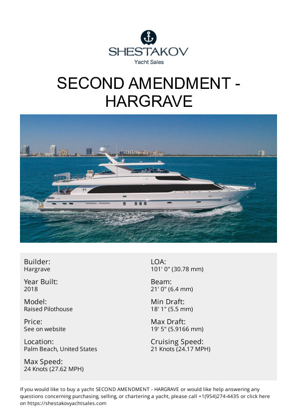 Second Amendment - Raised Pilothouse - 2018