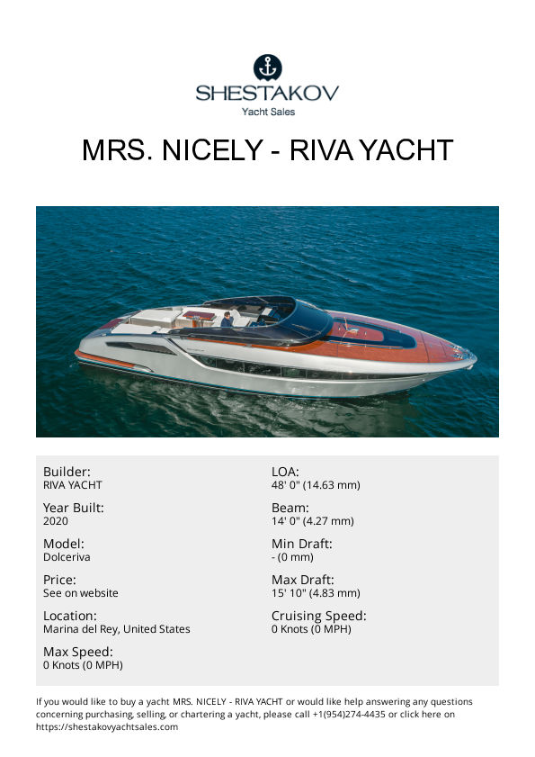 MRS. NICELY - Dolceriva - 2020