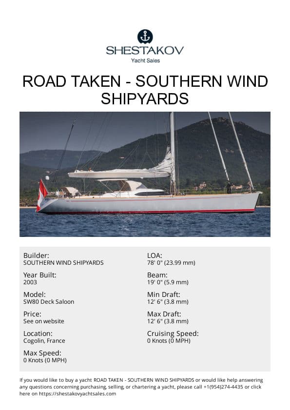 ROAD TAKEN - SW80 Deck Saloon - 2003