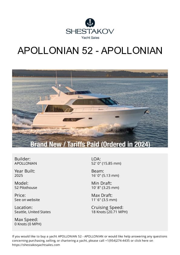 Apollonian 52 - 52 Pilothouse - 2025