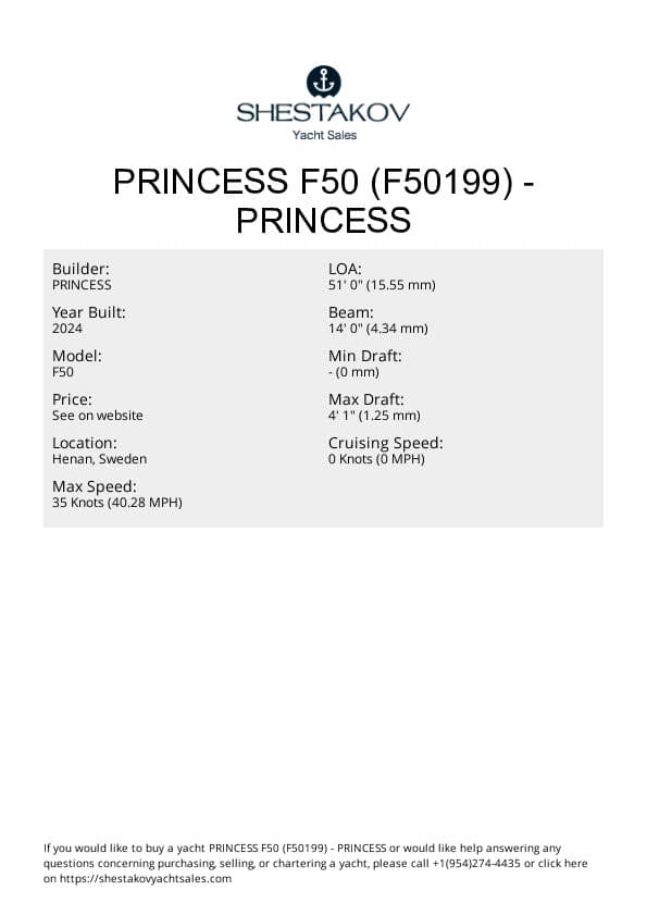 PRINCESS F50 (F50199) - F50 - 2024