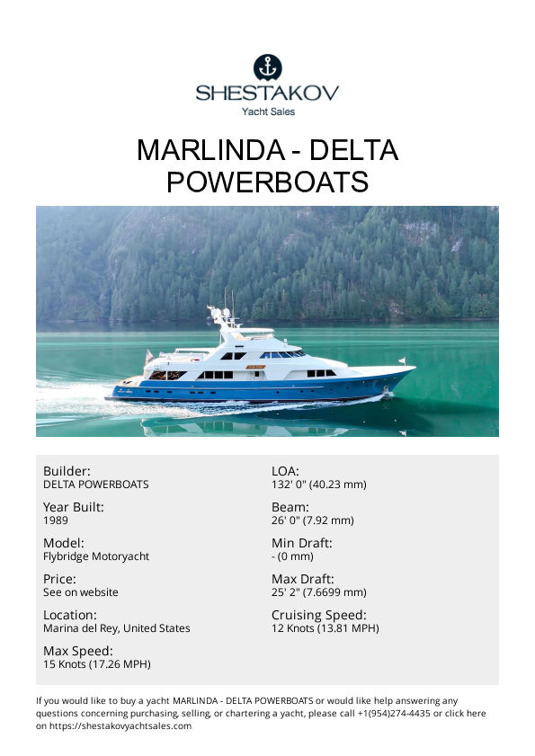 Marlinda - Flybridge Motoryacht - 1989