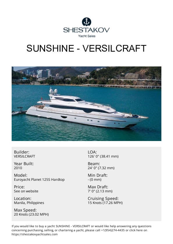 Sunshine - Euroyacht Planet 125S Hardtop - 2010