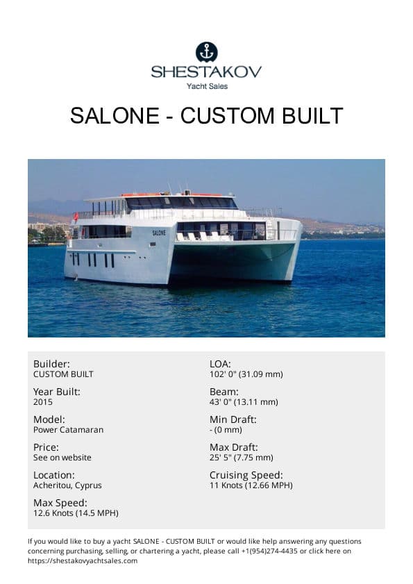 Salone - Power Catamaran - 2015