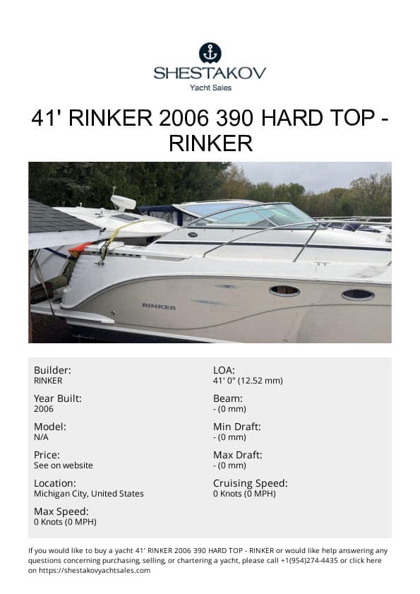 41' Rinker 2006 390 Hard Top - undefined - 2006