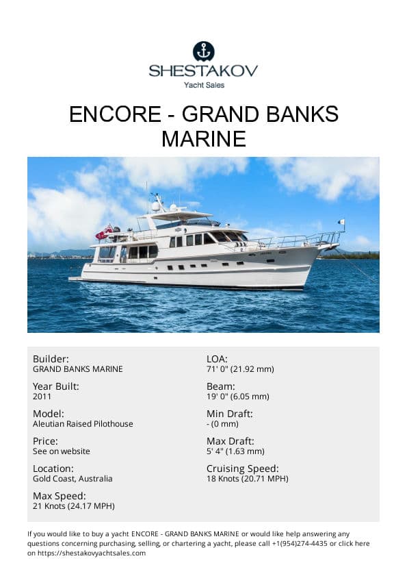 Encore - Aleutian Raised Pilothouse - 2011
