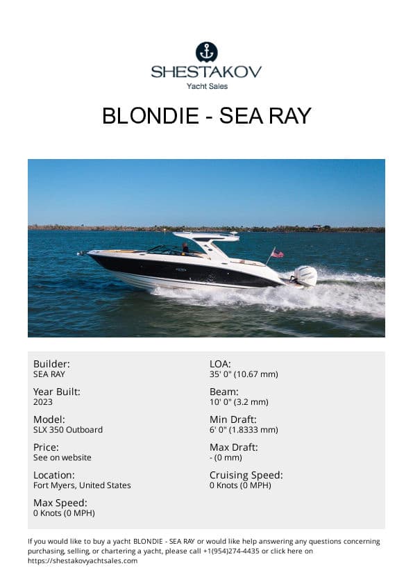 BLONDIE - SLX 350 Outboard - 2023