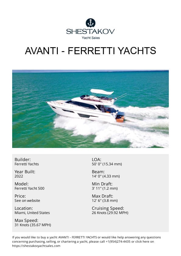 AVANTI - Ferretti Yacht 500 - 2022