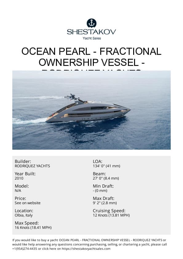 OCEAN PEARL - Fractional Ownership Vessel - undefined - 2010