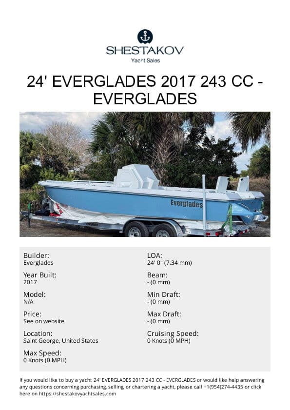 24' Everglades 2017 243 CC - undefined - 2017