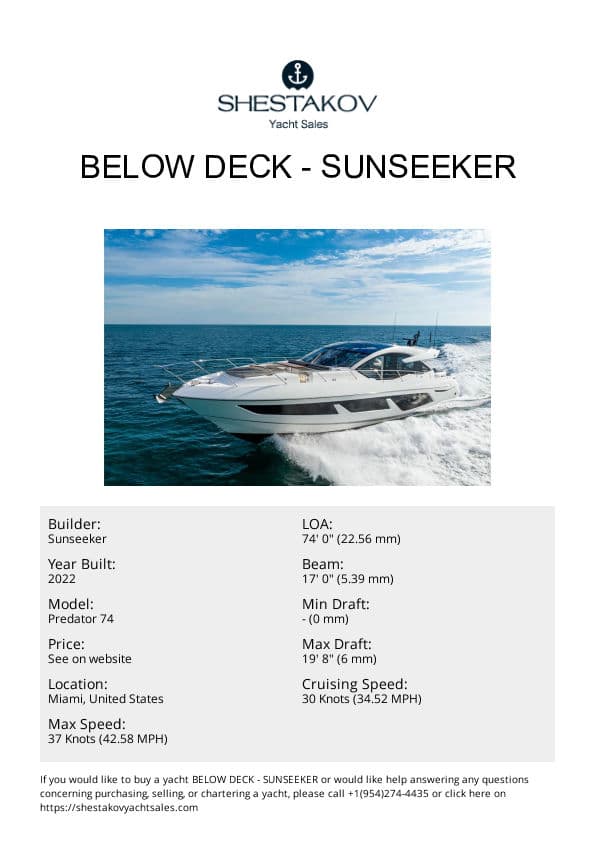 Below Deck - Predator 74 - 2022