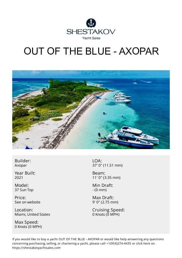 Out of the blue - 37 Sun Top - 2021