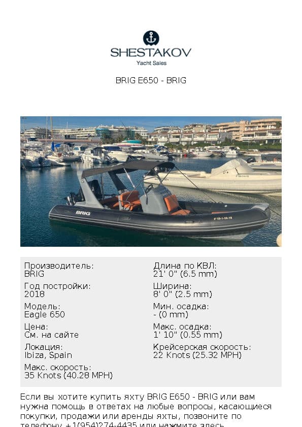 BRIG E650 - Eagle 650 - 2018