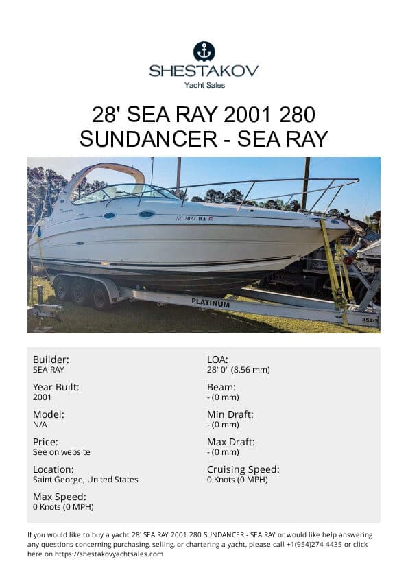 28' Sea Ray 2001 280 Sundancer - undefined - 2001