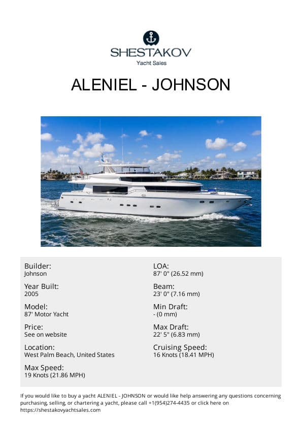 Aleniel - 87' Motor Yacht - 2005