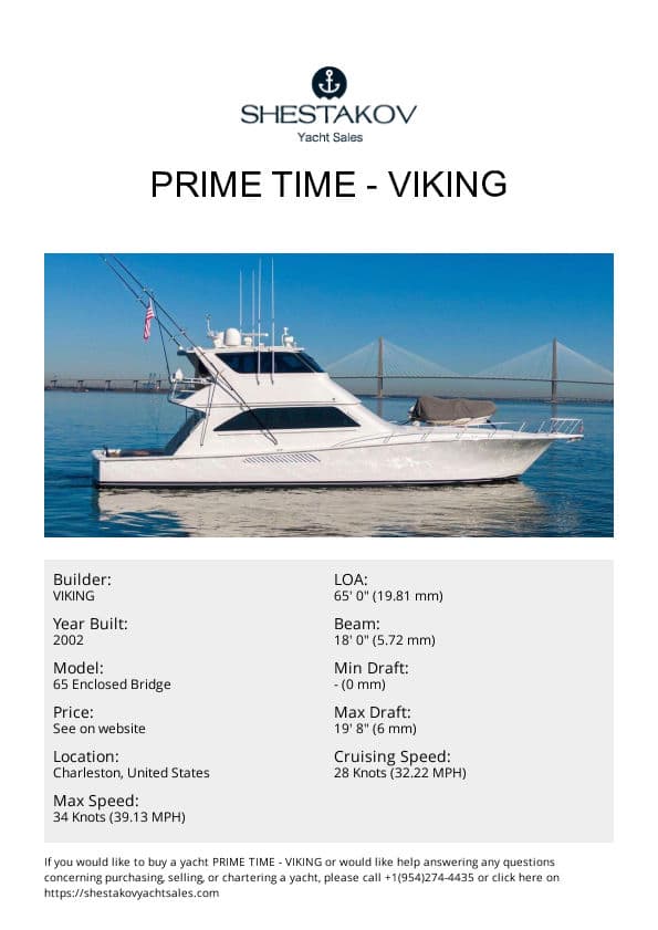 PRIME TIME - 65 Enclosed Bridge - 2002