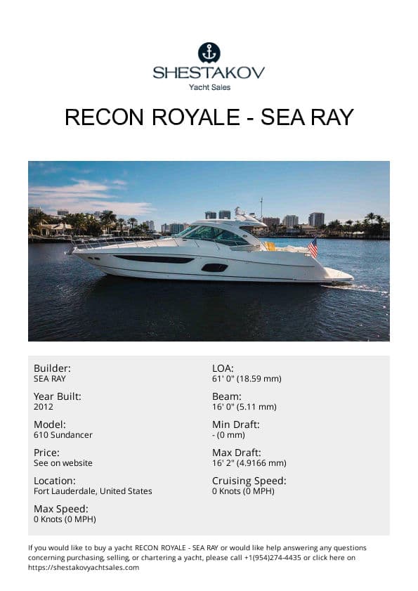RECON ROYALE - 610 Sundancer - 2012