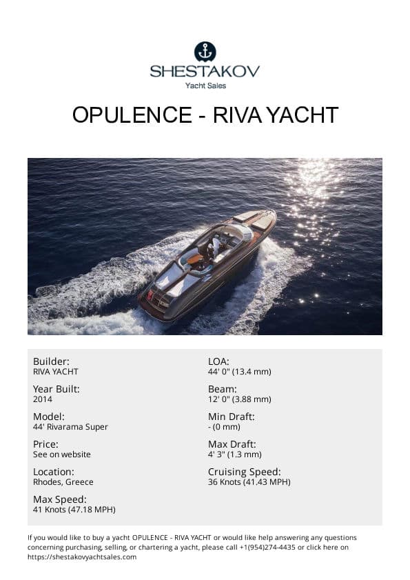 OPULENCE - 44' Rivarama Super - 2014