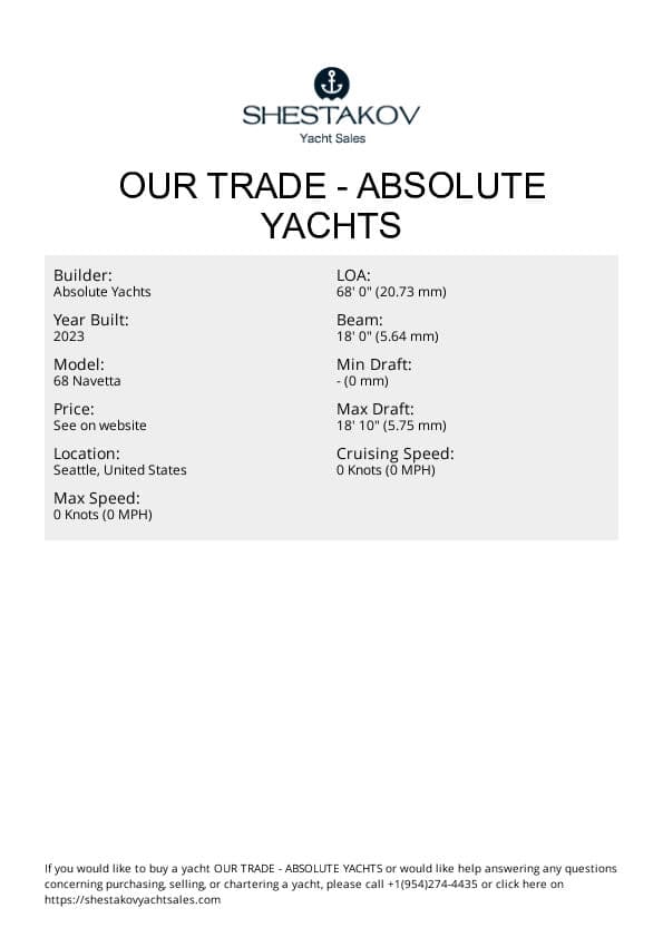 OUR TRADE - 68 Navetta - 2023