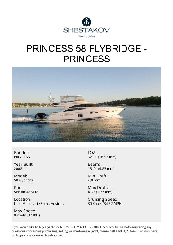 Princess 58 Flybridge - 58 Flybridge - 2008