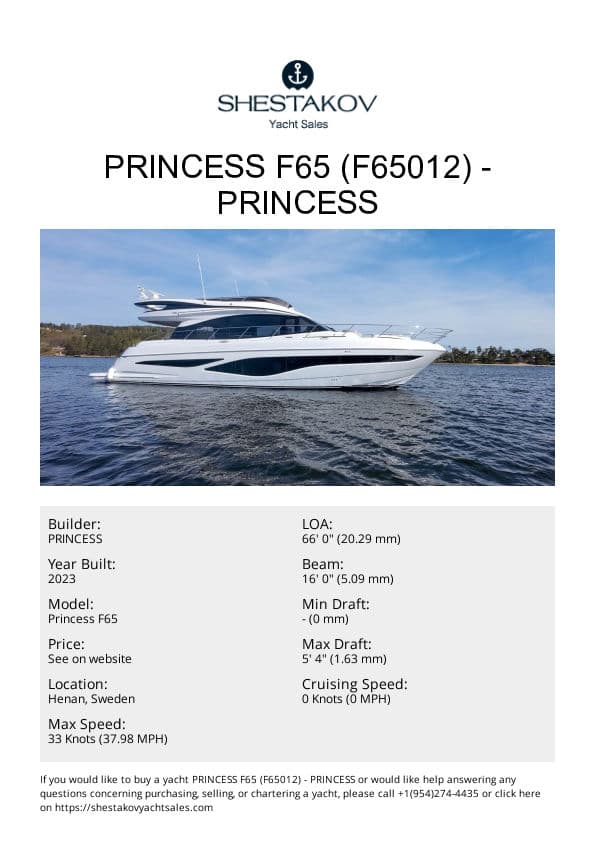 Princess F65 (F65012) - Princess F65 - 2024