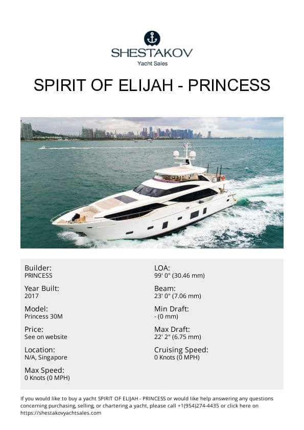 Spirit of Elijah - Princess 30M - 2017