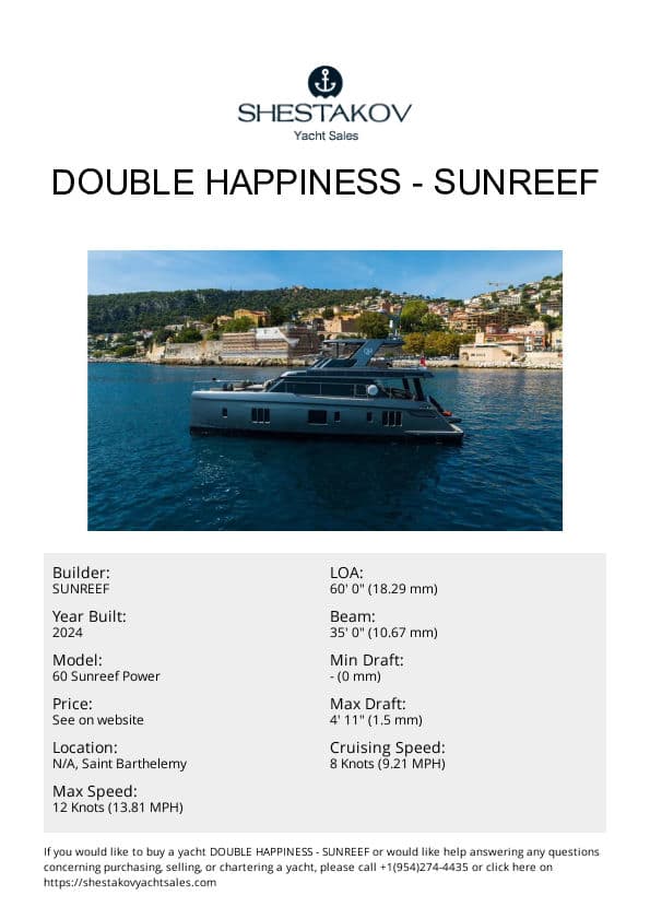 DOUBLE HAPPINESS - 60 Sunreef Power - 2024