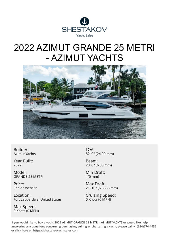 2022 Azimut GRANDE 25 METRI - GRANDE 25 METRI - 2022