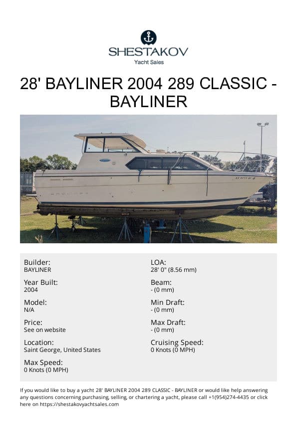 28' Bayliner 2004 289 Classic - undefined - 2004