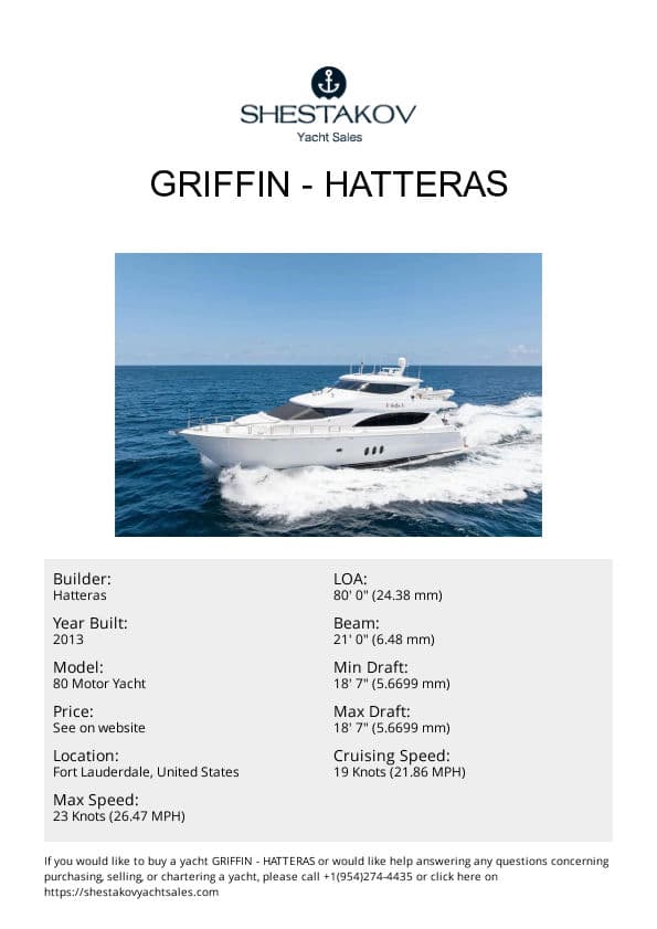 GRIFFIN - 80 Motor Yacht - 2013
