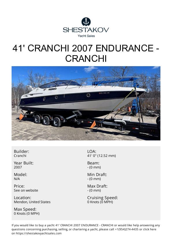 41' Cranchi 2007 Endurance - undefined - 2007