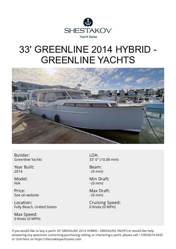 33' Greenline 2014 Hybrid - undefined - 2014