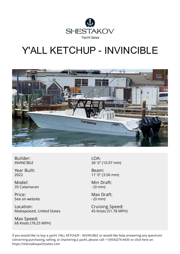 Y'ALL KETCHUP - 35 Catamaran - 2022
