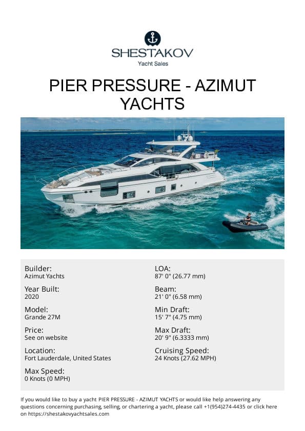 Pier Pressure - Grande 27M - 2020