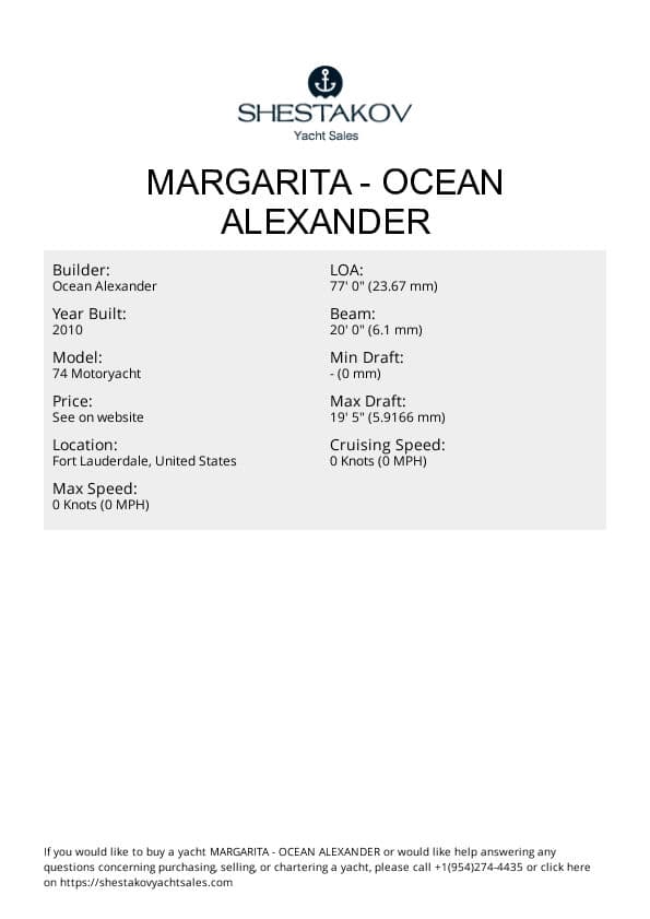 Margarita - 74 Motoryacht - 2010