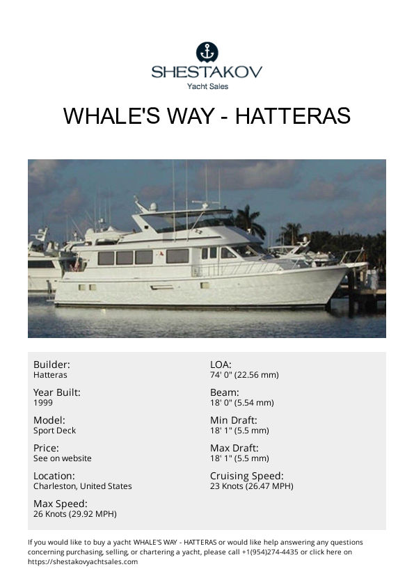 WHALE'S WAY - Sport Deck - 1999