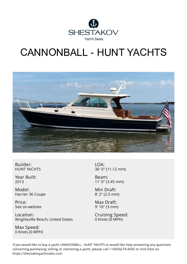 CANNONBALL - Harrier 36 Coupe - 2013