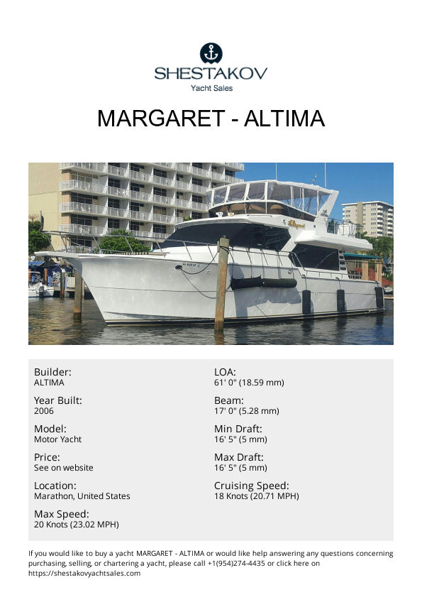 Margaret - Motor Yacht - 2006
