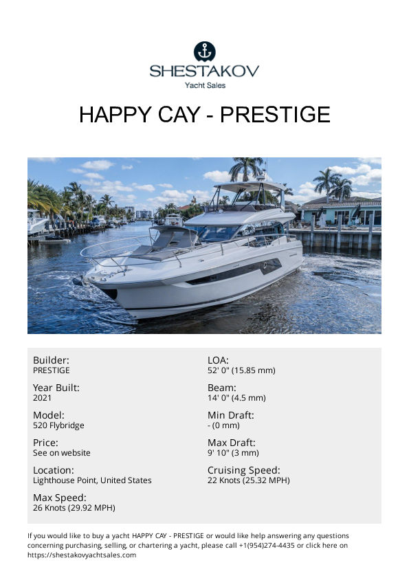 Happy Cay - 520 Flybridge - 2021