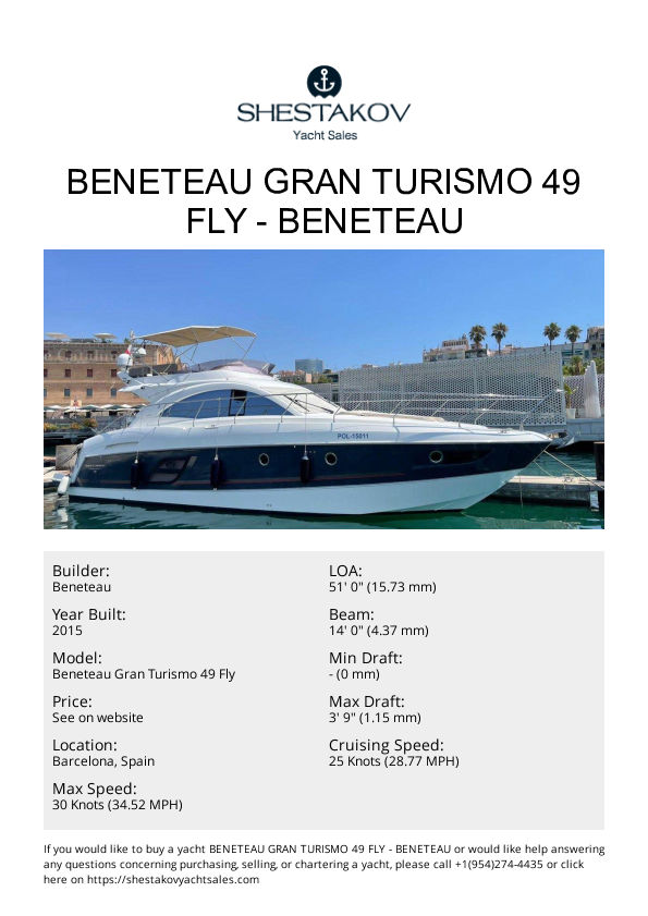 Beneteau Gran Turismo 49 Fly - Beneteau Gran Turismo 49 Fly - 2015