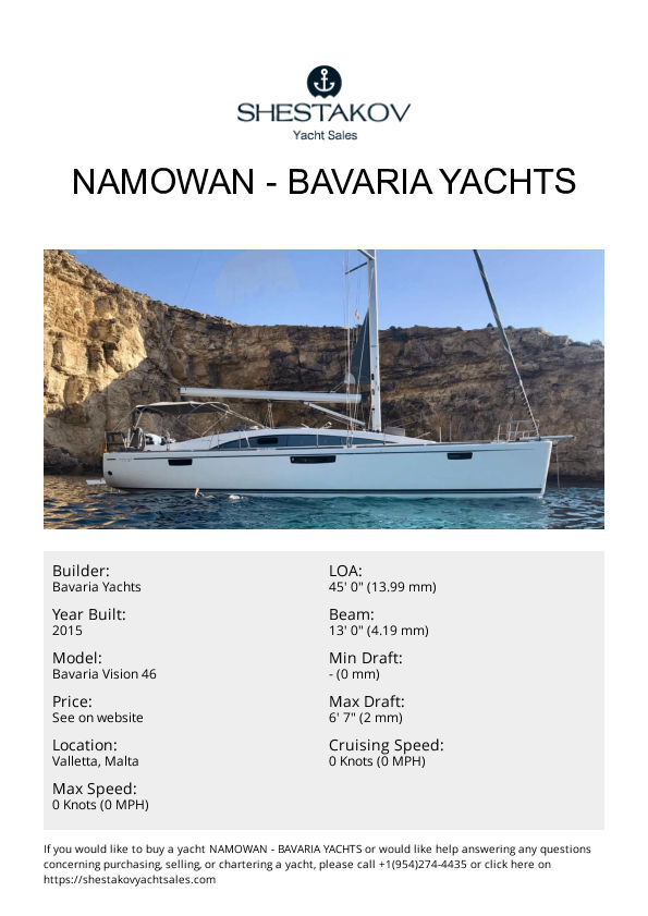 Namowan - Bavaria Vision 46 - 2015