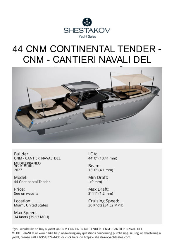 44 CNM Continental Tender - 44 Continental Tender - 2027