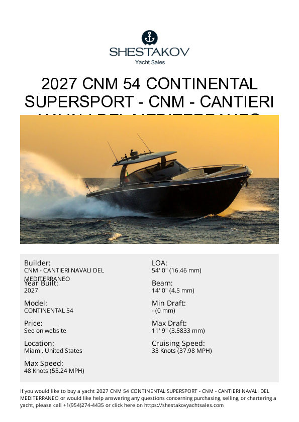 2027 CNM 54 Continental SuperSport - CONTINENTAL 54 - 2027