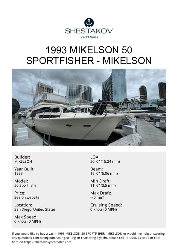 1993 Mikelson 50 Sportfisher - 50 Sportfisher - 1993