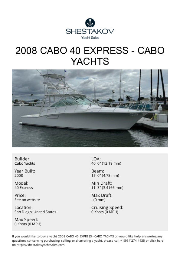 2008 Cabo 40 Express - 40 Express - 2008